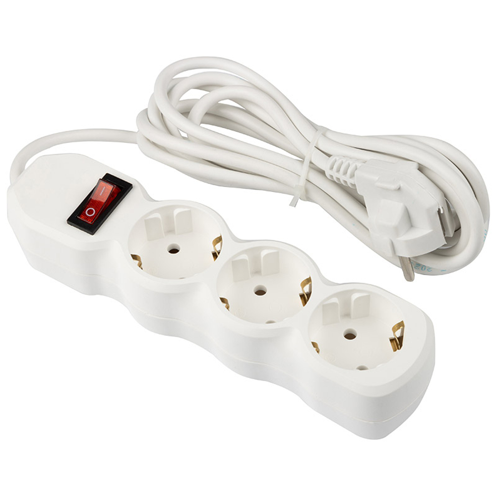 Удлинитель с выключателем Engy "Гранд" 3м/3роз с заземлением (ПВС 3х0.75)