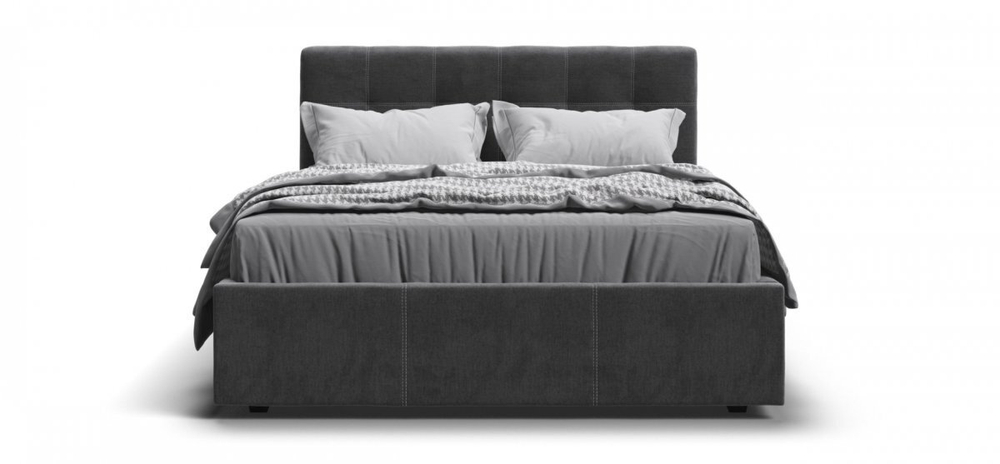 Белла Кровать без ПМ 140 Велюр Монолит серый