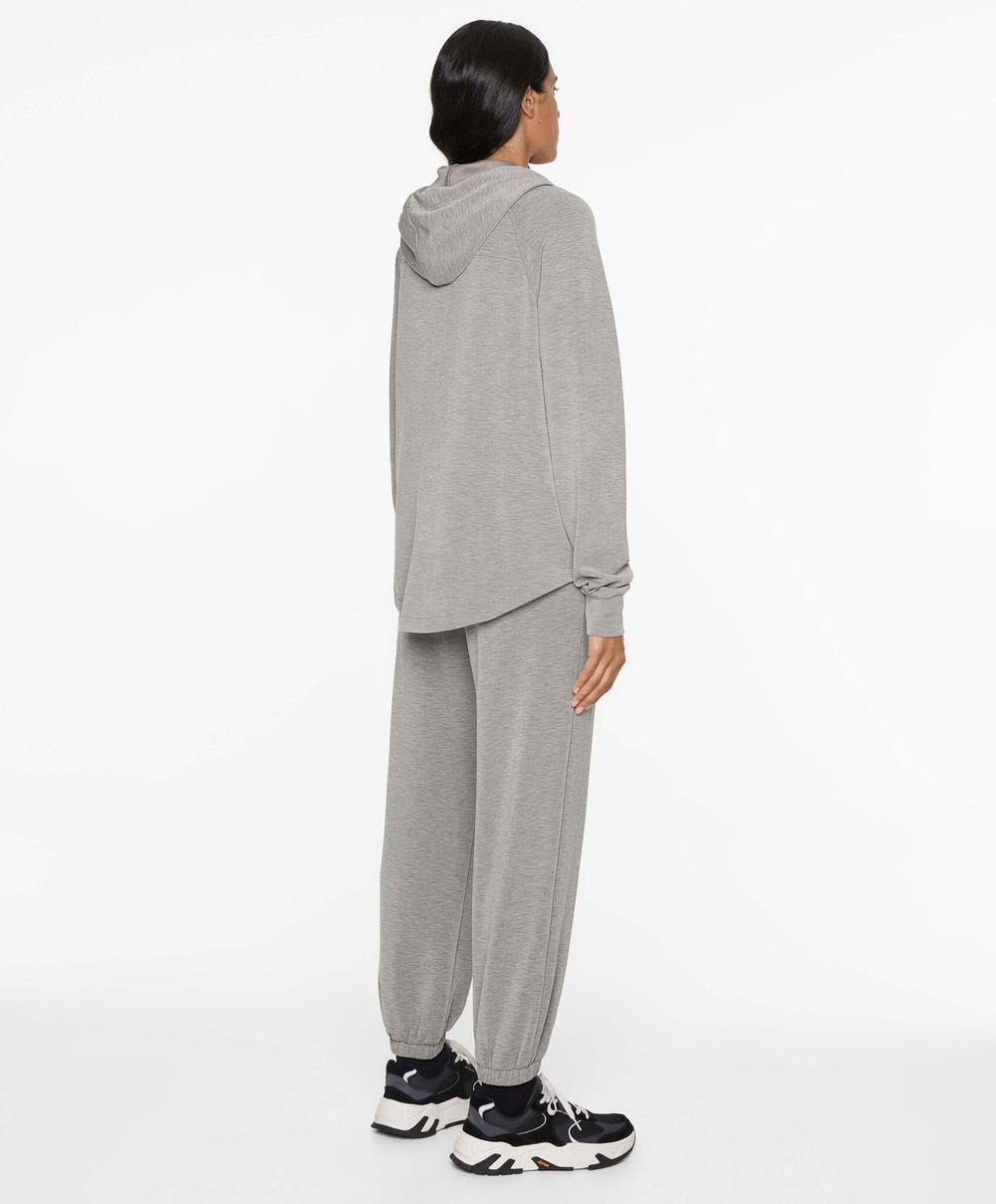 Oysho Куртка широкого прямого кроя с капюшоном из ткани с модалом, меланж