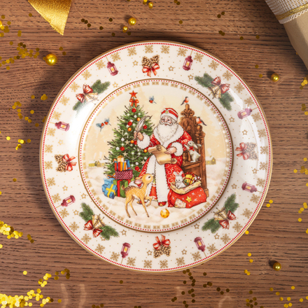 ТАРЕЛКА ЗАКУСОЧНАЯ LEFARD "ДЕД МОРОЗ" 20,5 СМ (КОР=18ШТ)