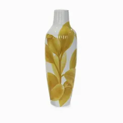 Большая ваза Leaf M высота 80 см, белый, жёлтый