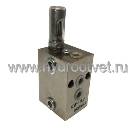KW-52 - Питатель для двухлинейных систем смазки с рабочим давлением 200 бар, количество выходов 2, максимальная доза 5 мл/цикл, с регулятором и индикатором