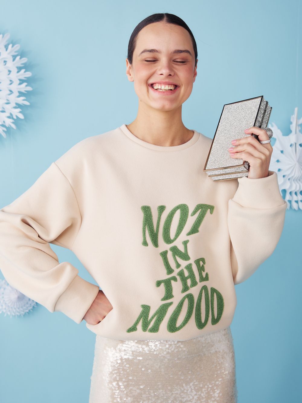 СВИТШОТ NOT IN THE MOOD PASTEL BEIGE