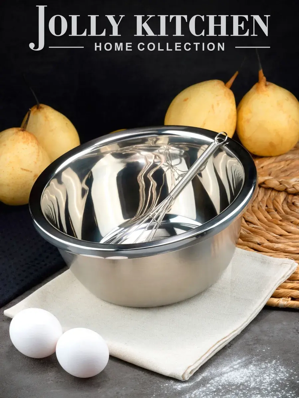 Миска универсальная с бортом, 24 см, нержавеющая сталь 0,8 мм, объем 2,4 л