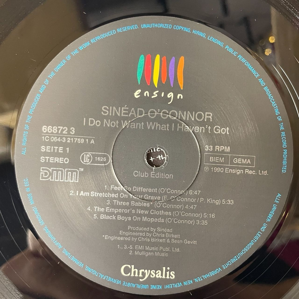 Винтажная виниловая пластинка LP Sinead O'Connor I Do Not Want What I Haven't Got (Germany 1990)