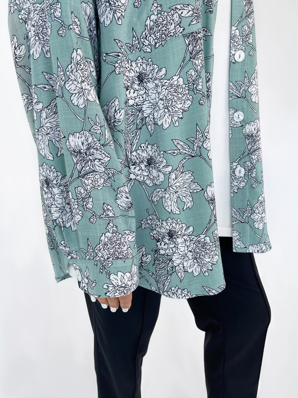 Рубашка цветок зеленая 5