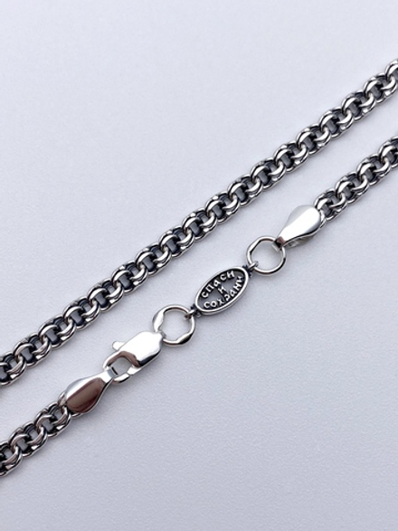 Цепь из серебра/Бисмарк/Чернение/Со вставкой "Спаси и сохрани"/С алмазной огранкой