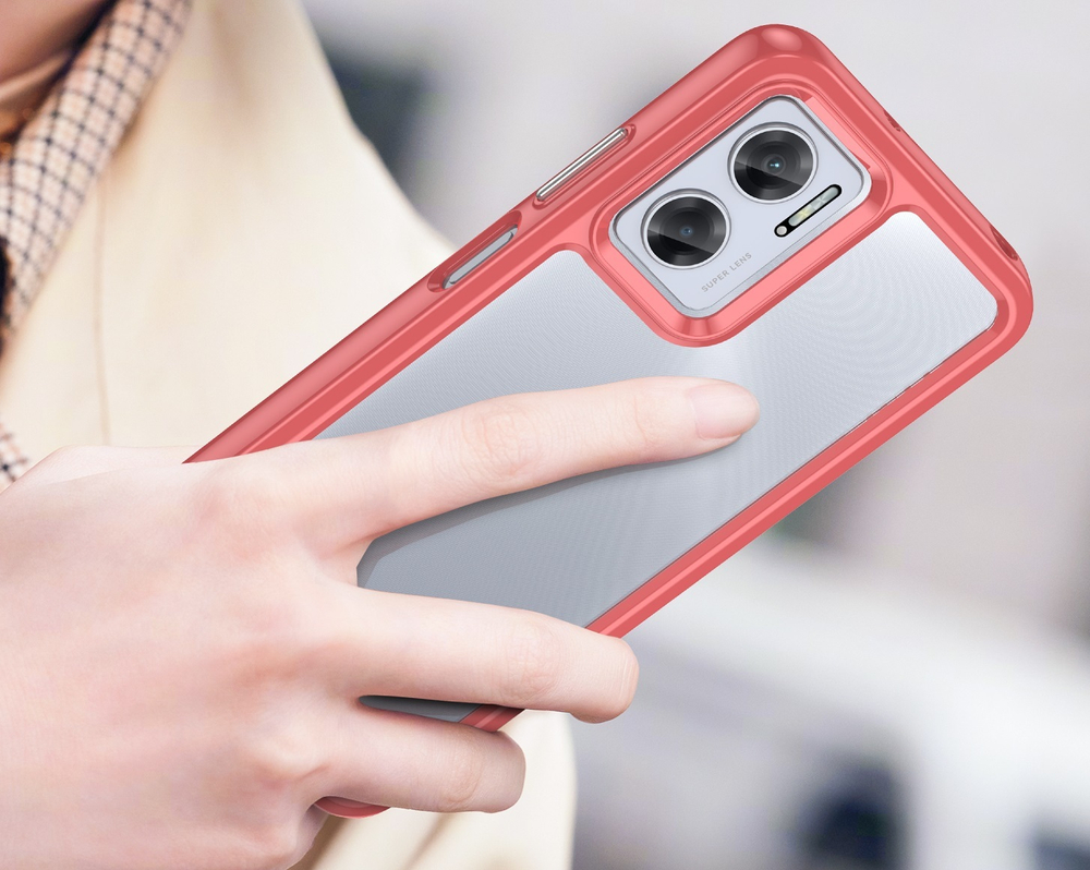 Чехол с усиленными рамками красного цвета для Xiaomi Redmi Note 11E, мягкий отклик кнопок