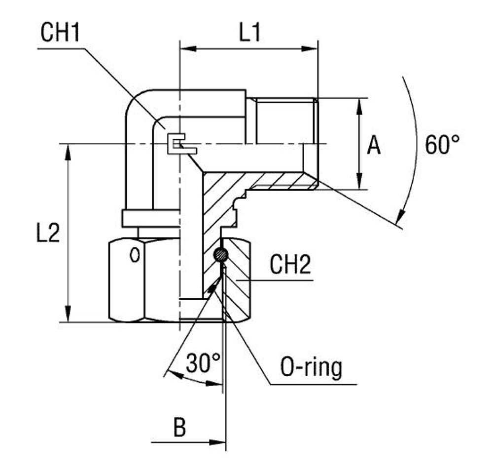 Соединение PFN90 14х1.5 - 14х1.5