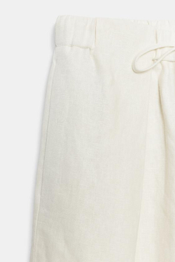 ZARA БРЮКИ СО СКЛАДКАМИ ИЗ 100% ЛЬНА — ZW COLLECTION, ЭКРЮ
