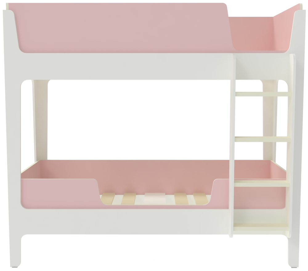 Кровать двухъярусная КарИВи Лотос Белый  Розовый