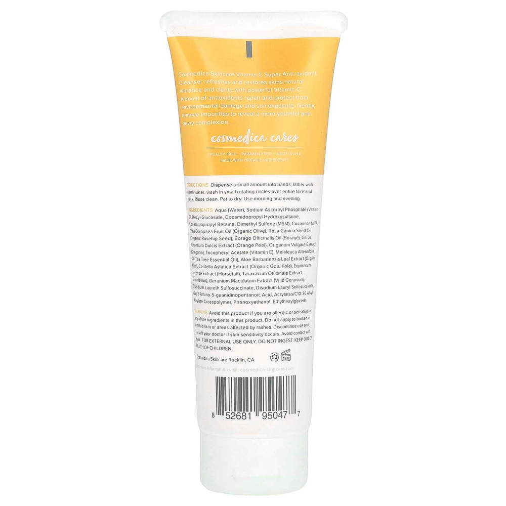 Cosmedica Skincare, очищающее средство для лица с витамином C, суперантиоксидантная формула, 120 мл (4 унции)