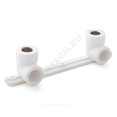 Планка монтажная PP-R белая Дн 25х1/2" ВР под смеситель с водорозетками RTP (РосТурПласт) 10702