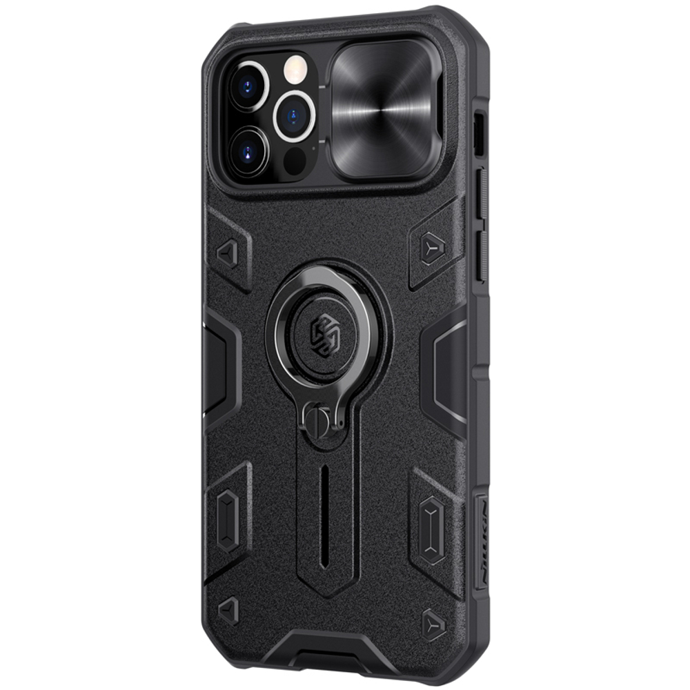 Чехол для iPhone 12 и 12 Pro от Nillkin серии CamShield Armor Case с кольцом и защитной шторкой для задней камеры