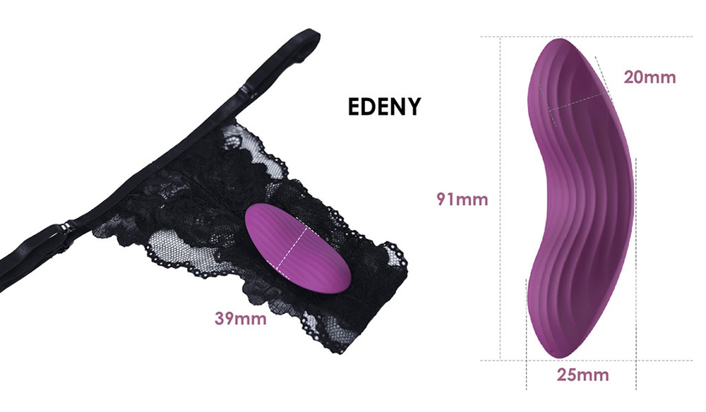 Фиолетовый клиторальный стимулятор в трусики с управлением через приложение Svakom Edeny App-controlled Clitoral Panty Vibrator STN01A