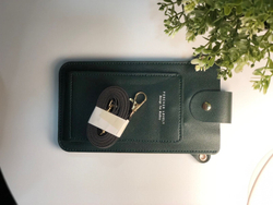 Мини-сумка из искусственной кожи для телефона и мелочей, зеленая