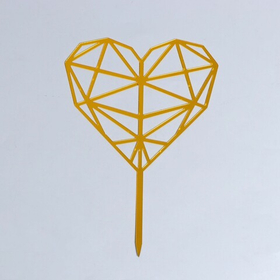 Топпер «Сердце», геометрия, цвет золотой