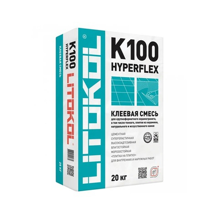 Клей для плитки и керамогранита Litokol Hyperflex K100, белый, 20 кг