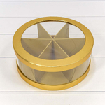 Коробка сборная 25х10 см с окошком (Золотой)