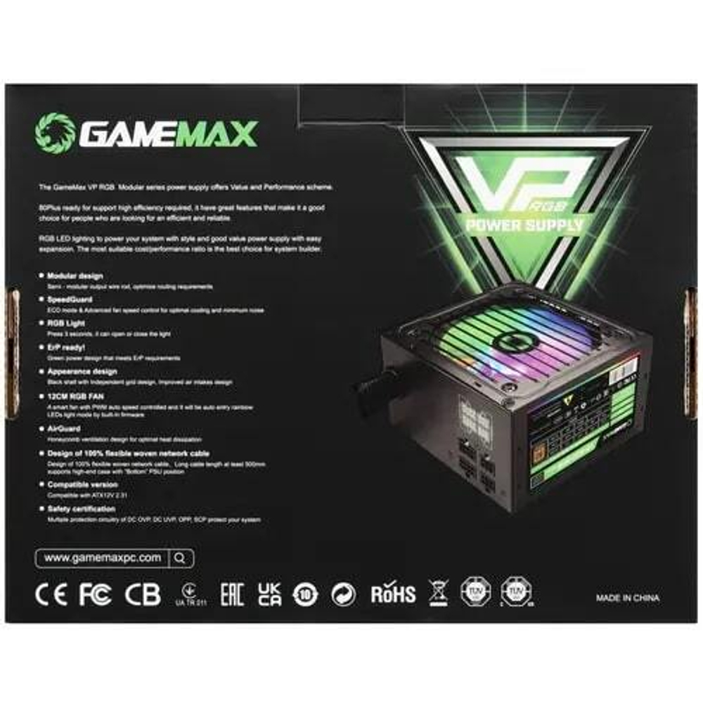 Блок питания ATX GameMax VP-700-RGB-MODULAR