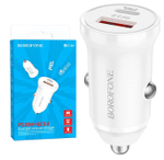 Автомобильный адаптер питания BOROFONE BZ18A PD 20W+QC 3.0 (белый)