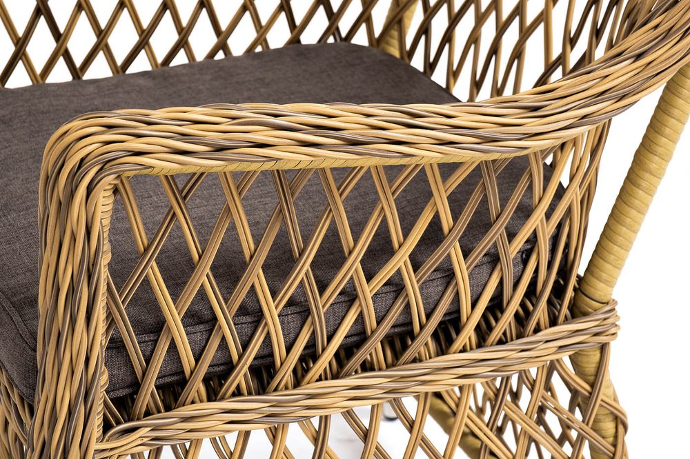 "Эспрессо-80 L" обеденная группа плетеная, цвет соломенный