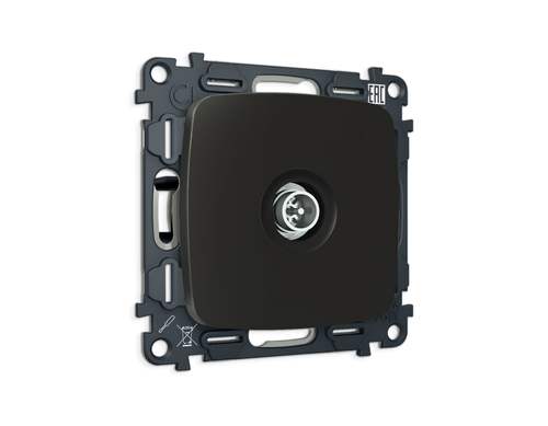 MO813005 Комплект механизма TV розетки оконечной экранированной 5-1000MHz 3dB OMEGA Черный матовый QUANT (OP8130, VM199)