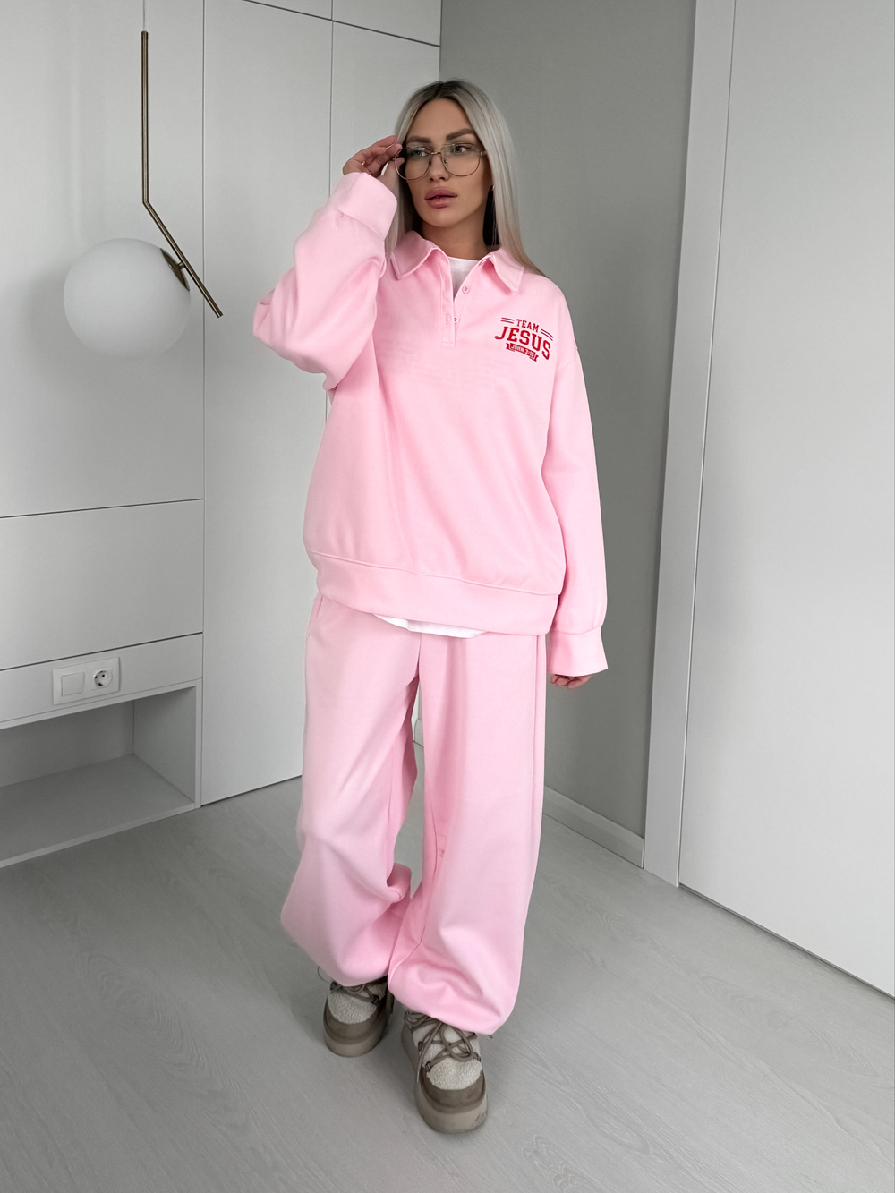 Костюм спортивный с поло воротом