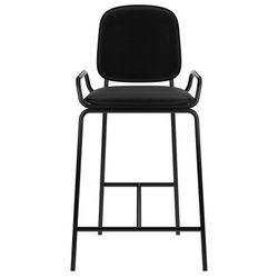 Стул полубарный Ror, 2 Frame, велюр, черный/черный