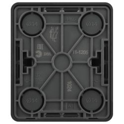 Выключатель ЭРА Эксперт 11-1205-05 двойной с подсветкой IP20 10АХ-250В ОУ антрацит | Эра Эксперт