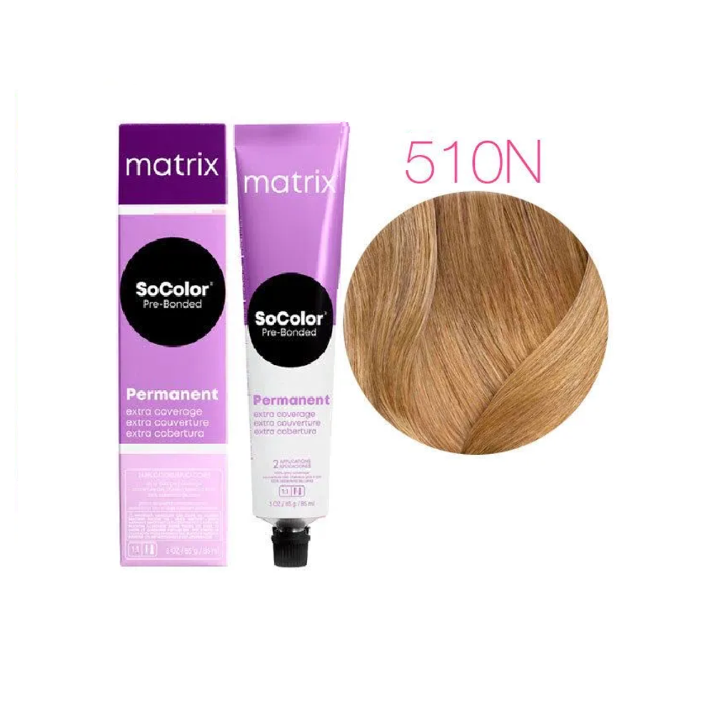 MATRIX SoColor Pre-Bonded стойкая крем-краска для волос 100% покрытие седины 90 мл 510N очень-очень светлый блондин натуральный
