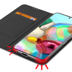 Чехол книжка из PU кожи черного цвета от Dux Ducis для Samsung Galaxy A71, серия Skin Pro Series