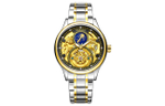 KANGOL Prestige Collection Mechanical Movement Metal Strap Watch Men"s Watches Skeleton Dial KANGOL K116