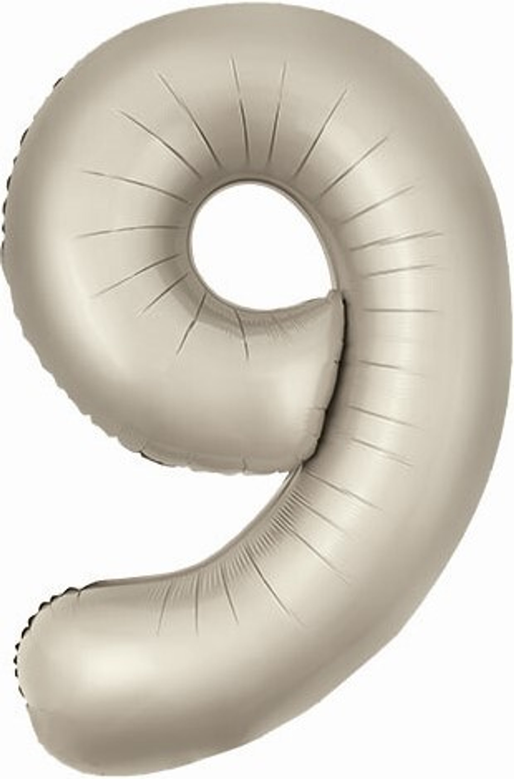 Шар (40""/102 см) Цифра, 9 Slim, Кремовый, Сатин, 1 шт. в упак. з74