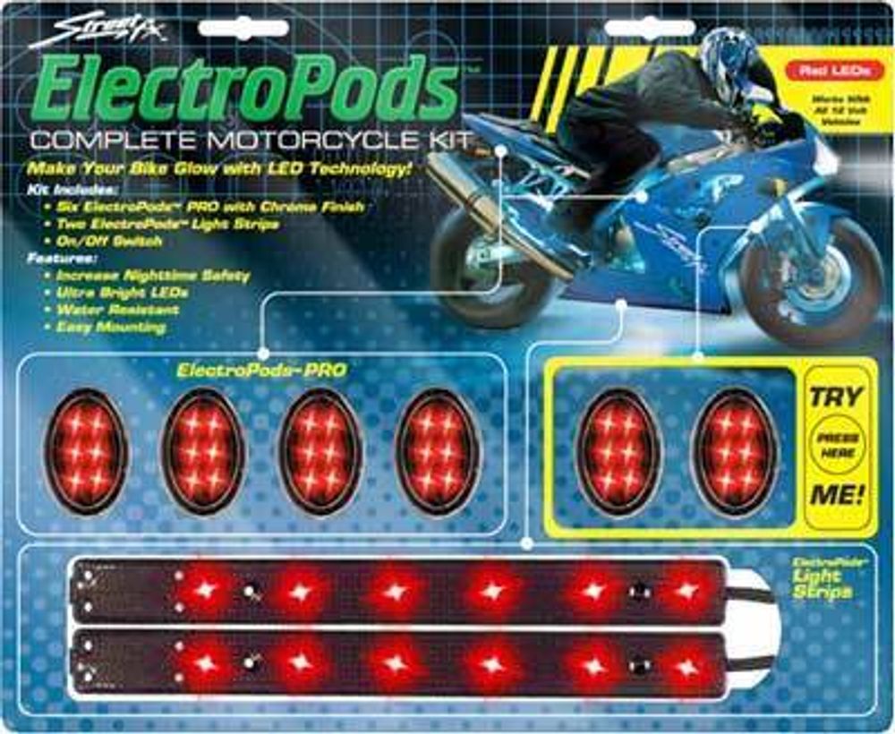 Подсветка ElectroPods L.E.D черно-красн. полоски