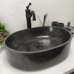 Раковина из мрамора Oval Black Tin Lip MO-61369 52*38*14