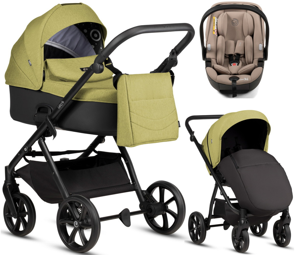 Детская коляска Tutis Leo 3 Plus 3 в 1 с автокреслом Beno Beige 1582302 Green