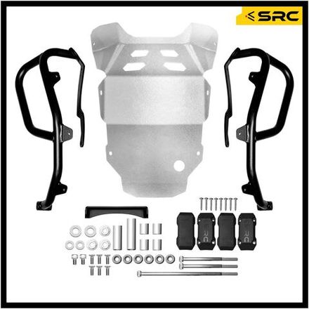 Skid plate (silver) + crash bar (black) for Honda CRF300 Rally300 (SLV)