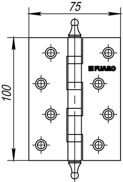 Петля универсальная 4BB/A/BL 100x75x2,5 SB (мат. золото) БЛИСТЕР