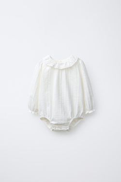 ZARA БОДИ С ТЕКСТУРОЙ В РУБЧИК, ЭКРЮ