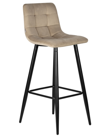 Стул барный DOBRIN NICOLE, черные матовые ножки, мокко велюр (108-104)