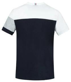 Мужская теннисная футболка Le Coq Sportif Saison 2 Tee SS No.1 M - optical white/gray/black