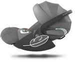 Коляска Cybex Coya Rosegold Frame Cloud T i-Size Mirage Grey Plus Mirage Grey с дождевиком и бампером