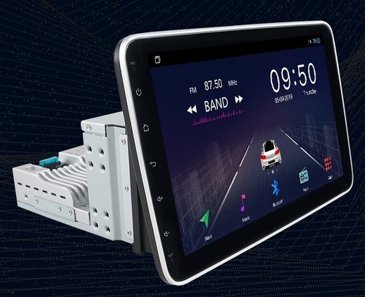2DIN магнитола с поворотным экраном 10" - Carmedia OL-1008-Q на Android 12, ТОП процессор, 6+128Гб, CarPlay, 4G SIM-слот