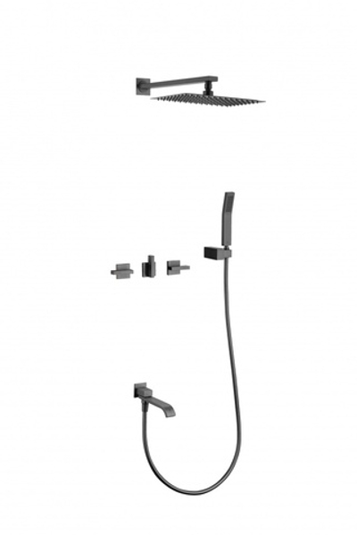 01165-Q Смеситель встраиваемый для душа с 3-функ. (ГРАФИТ) GANZER (6/1шт)
