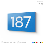 Номер на дверь 187, табличка на дверь для офиса, квартиры, кабинета, аудитории, склада, голубой 120х70 мм, Айдентика Технолоджи
