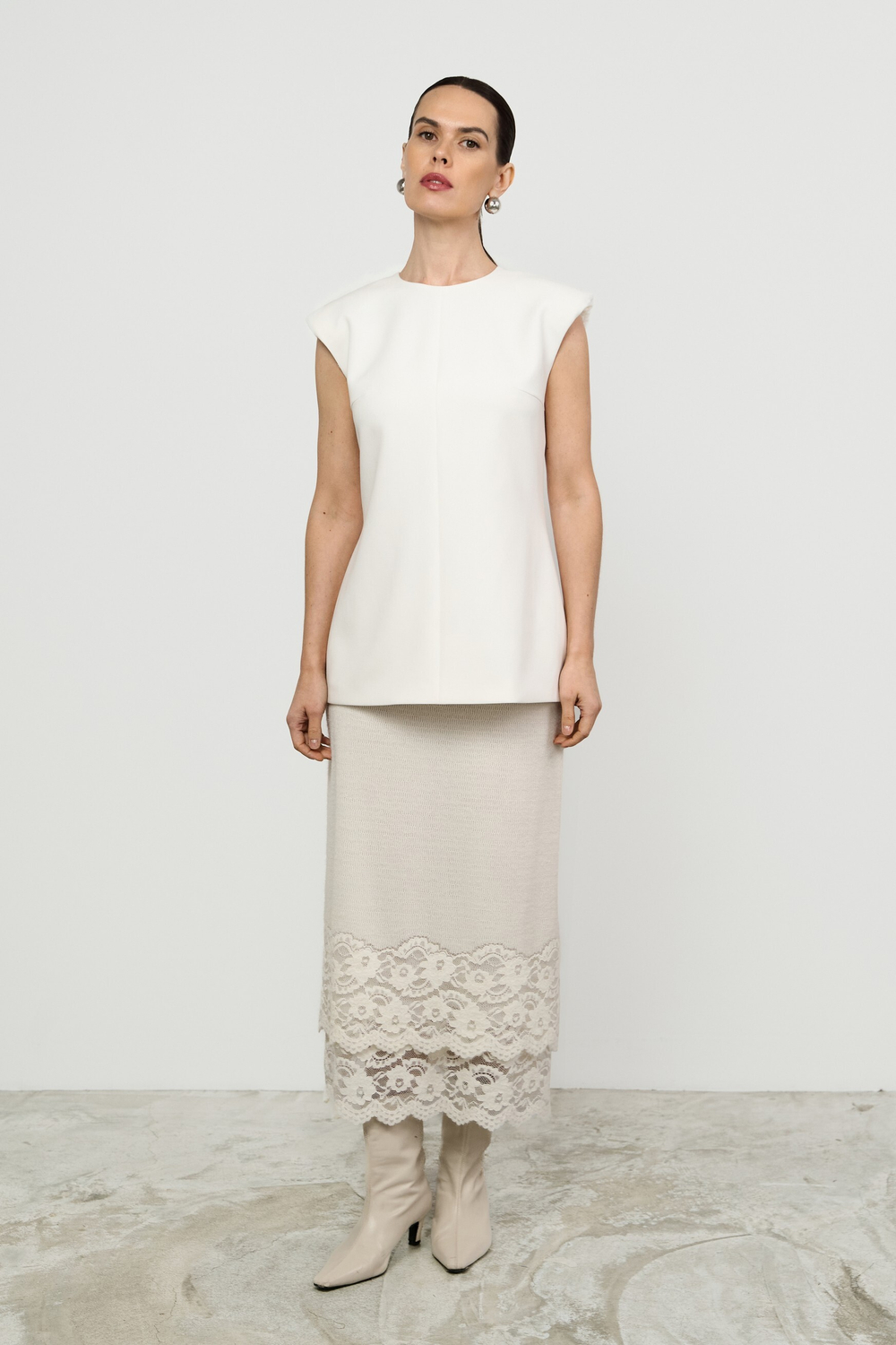 Юбка миди из трикотажа