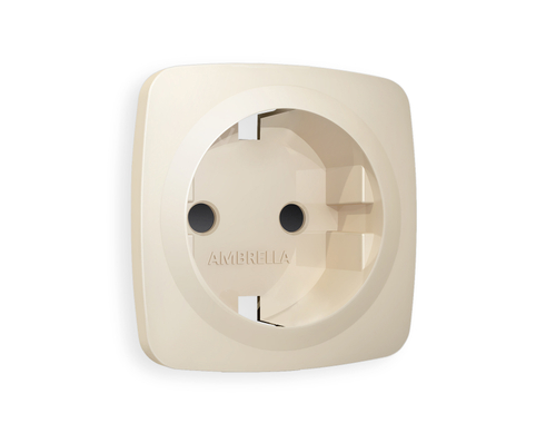 OP3270 Лицевая панель OMEGA (Бежевый матовый) для электрической розетки с/з со шторками QUANT