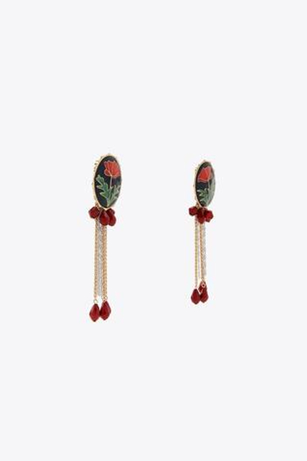 ZARA СЕРЬГИ-ПУСЕТЫ С ЦВЕТОЧНЫМ БИСЕРОМ, ЗОЛОТИСТЫЙ