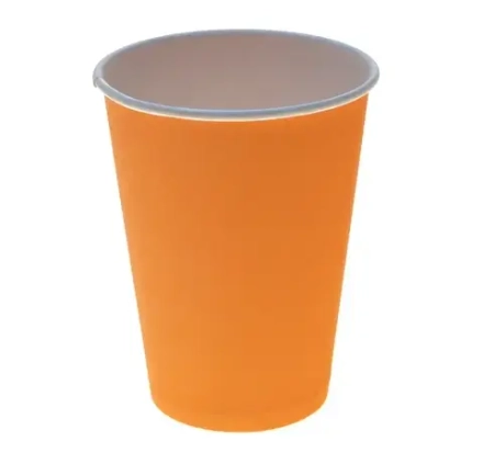 Стакан бумажный 1сл 300 (430) мл d=90мм для горячего оранжевый